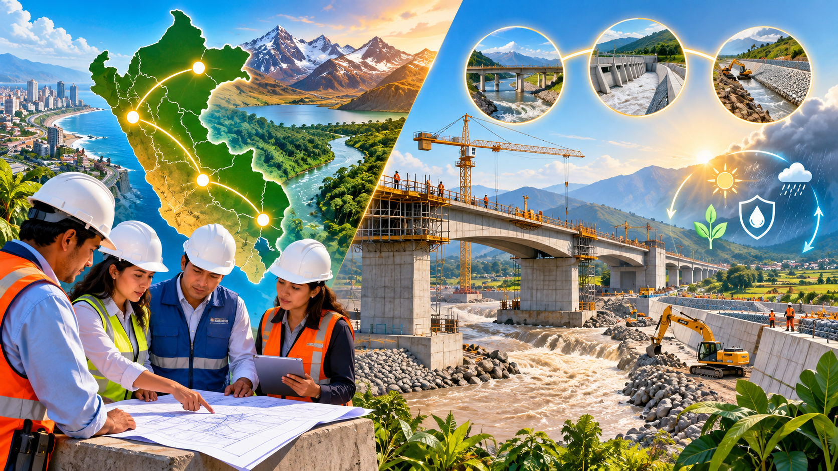 Equipo técnico revisa proyectos de infraestructura y protección frente a lluvias intensas en el Perú