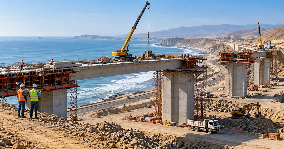 Obra de infraestructura vial en la costa peruana vinculada a asociaciones público-privadas