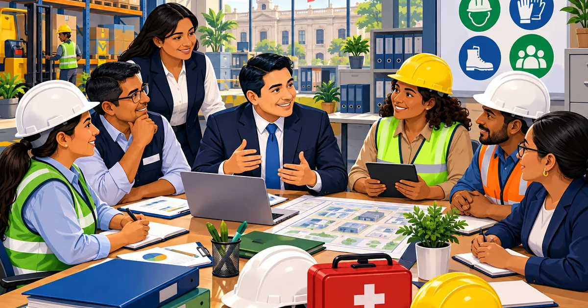 Comité de Seguridad y Salud en el Trabajo reunido con representantes del empleador y de los trabajadores